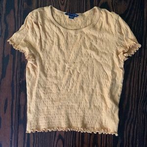 AMERICAN EAGLE YELLOW WAFFLE SHIRT XS